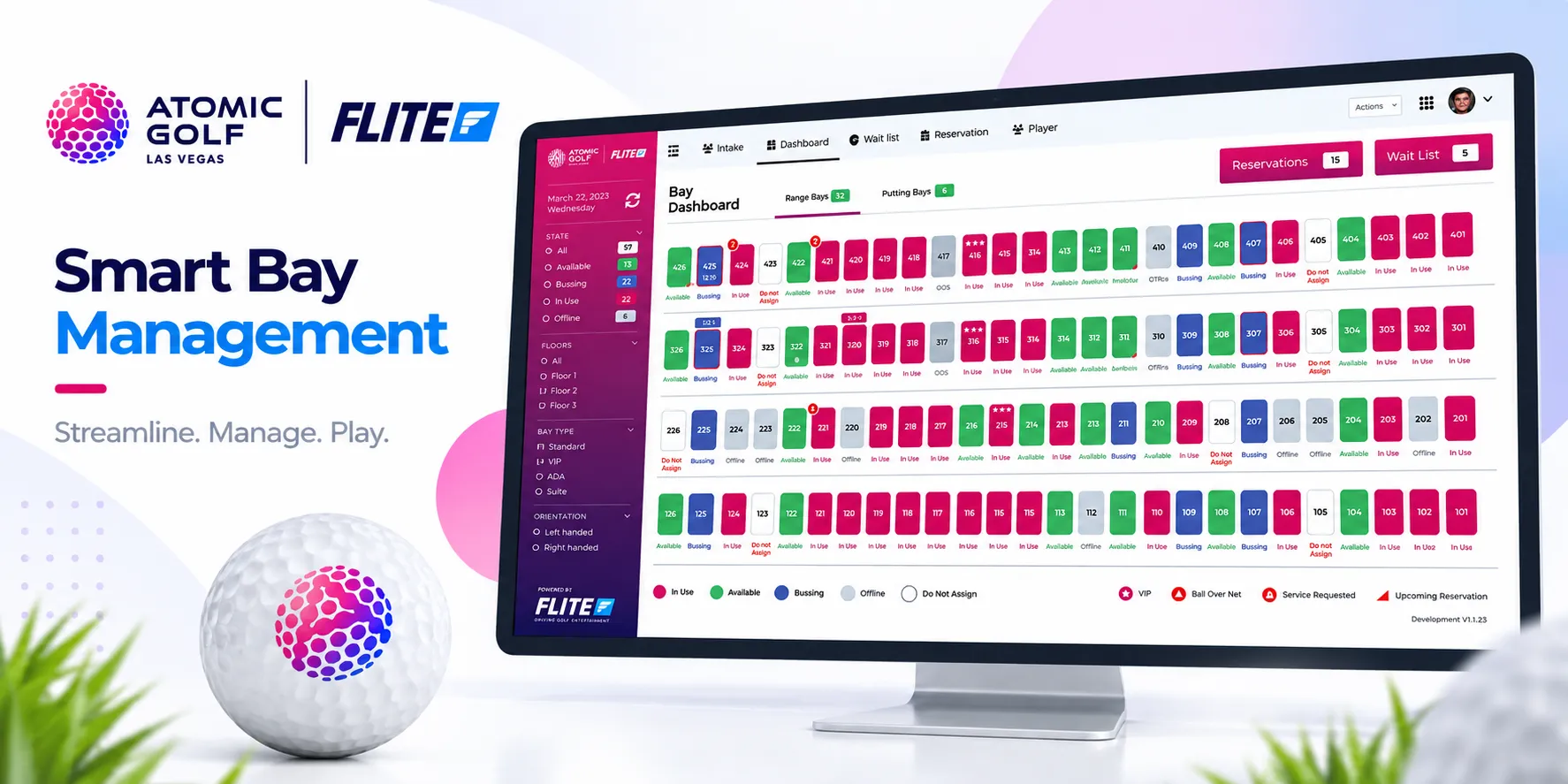 Flite golf operations platform interface